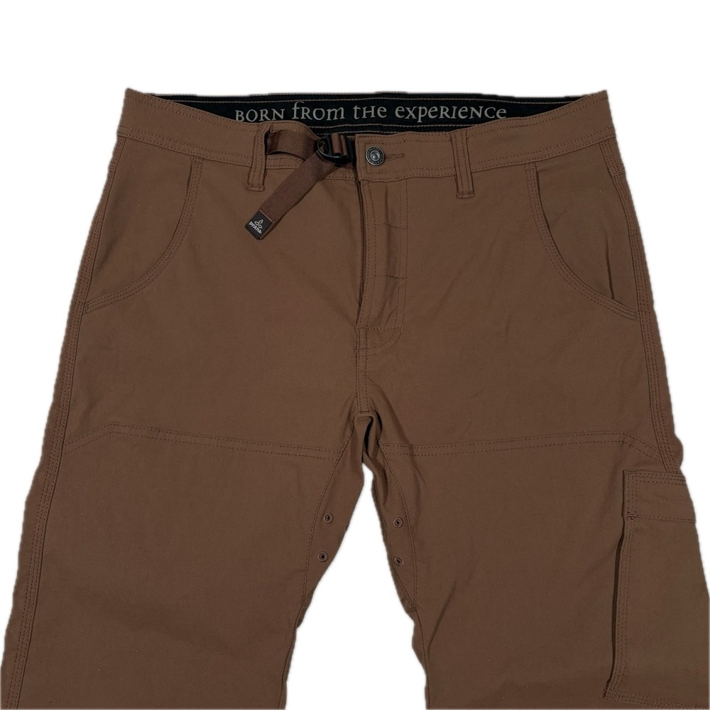 Prana Stretch Zion Pants Mens 34x28.5 Cargo Nylon Straight Fit Sepia Hiking - Picture 8 of 15
